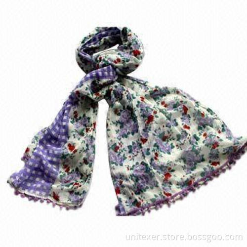 Polyester Printing Scarf, Made of 100% Polyester, Measures 53 x 166cm